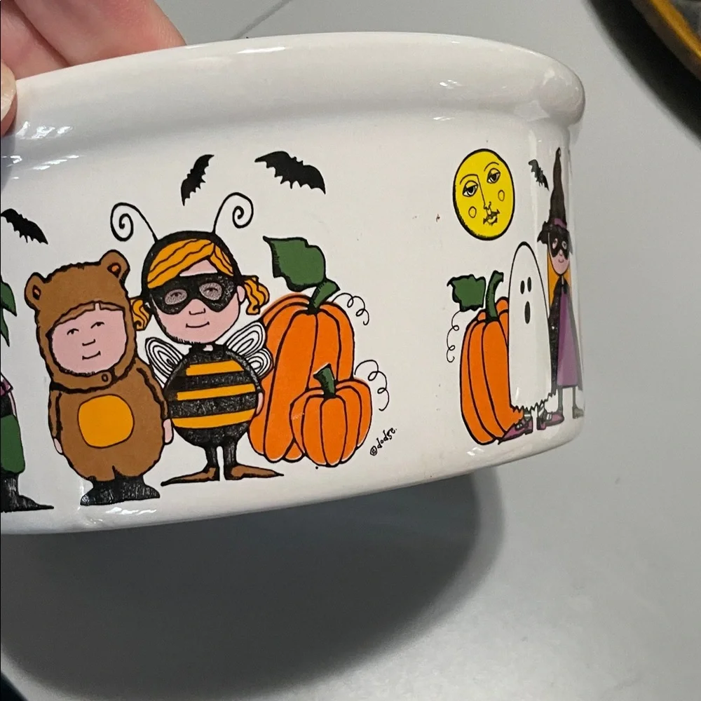 Ursula Dodge “Goblins” Halloween stoneware pet bowl
